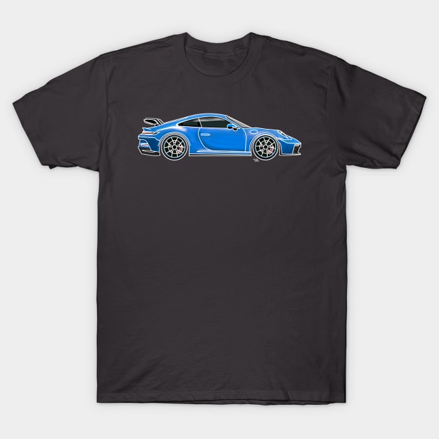 Porsche 911 GT3 blue T-Shirt by Aurealis